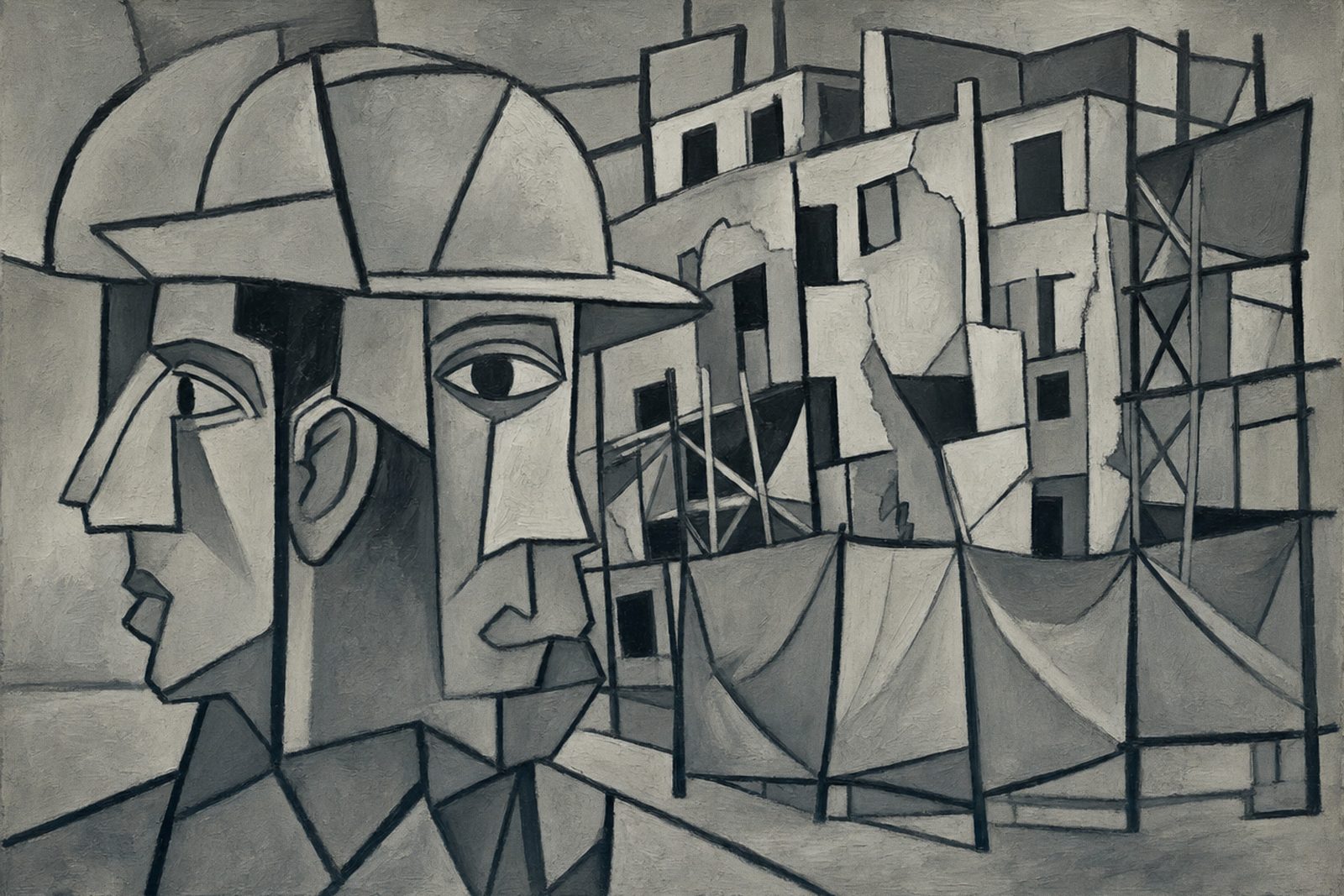 A surveyor reading a building against the Code